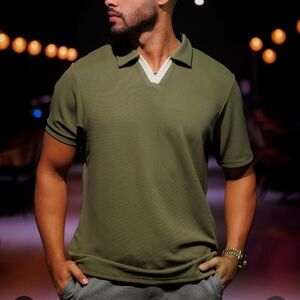 Bespoke Modern Olive Green Men's Polo Shirt Sz L Nwt